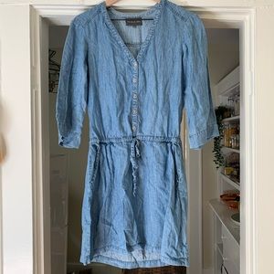 Michael Stars Chambray Tie Waist Denim Dress